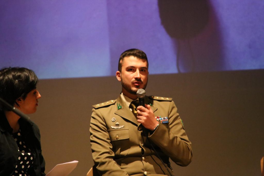 Il Comandante Stefano Usseglio durante il suo intervento