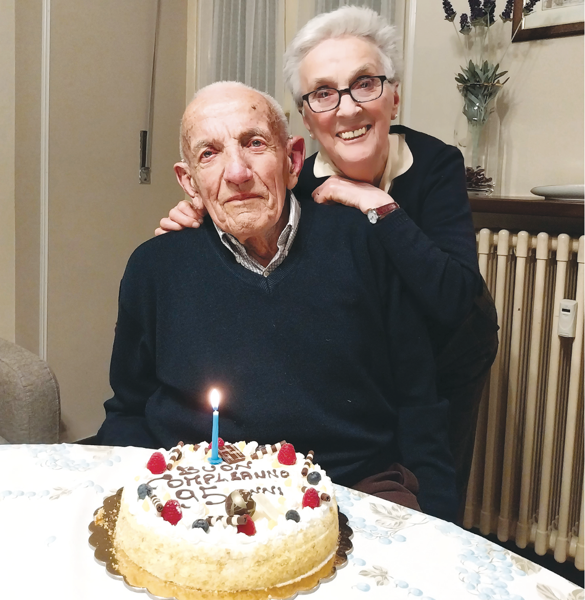 Claudio Garzino con la moglie Claudina, nel giorno del 95° compleanno.