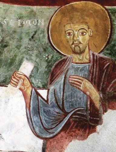 1 - San Simone; Affresco Anonimo; XI secolo; Pieve di San Maurizio Roccaforte Mondovì.