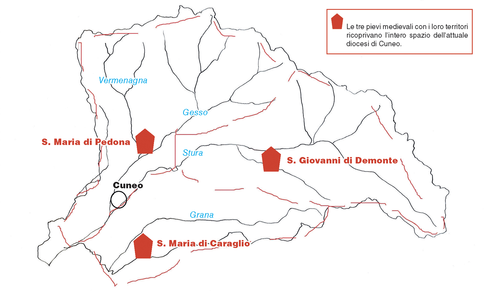 Le tre pievi medievali con i loro territori