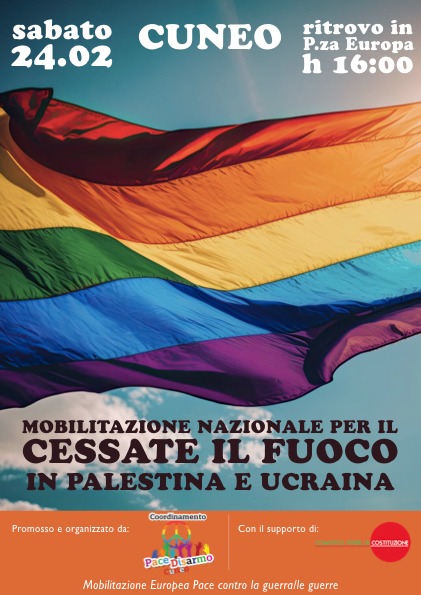 locandina manifestazione per la pace 24 febbraio 2024