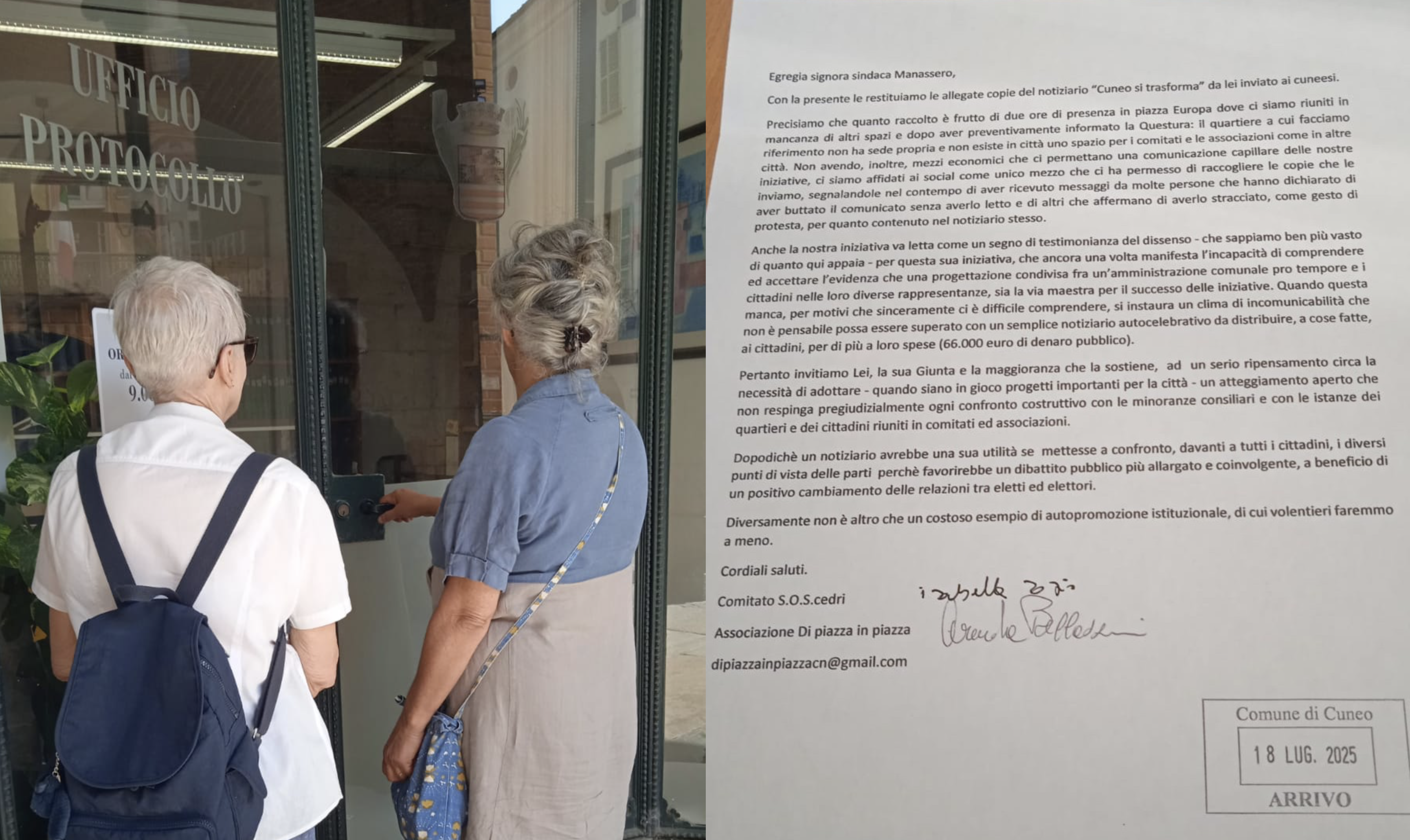La Guida - Riconsegnati alla Sindaca i notiziari “Cuneo si trasforma” in segno di dissenso